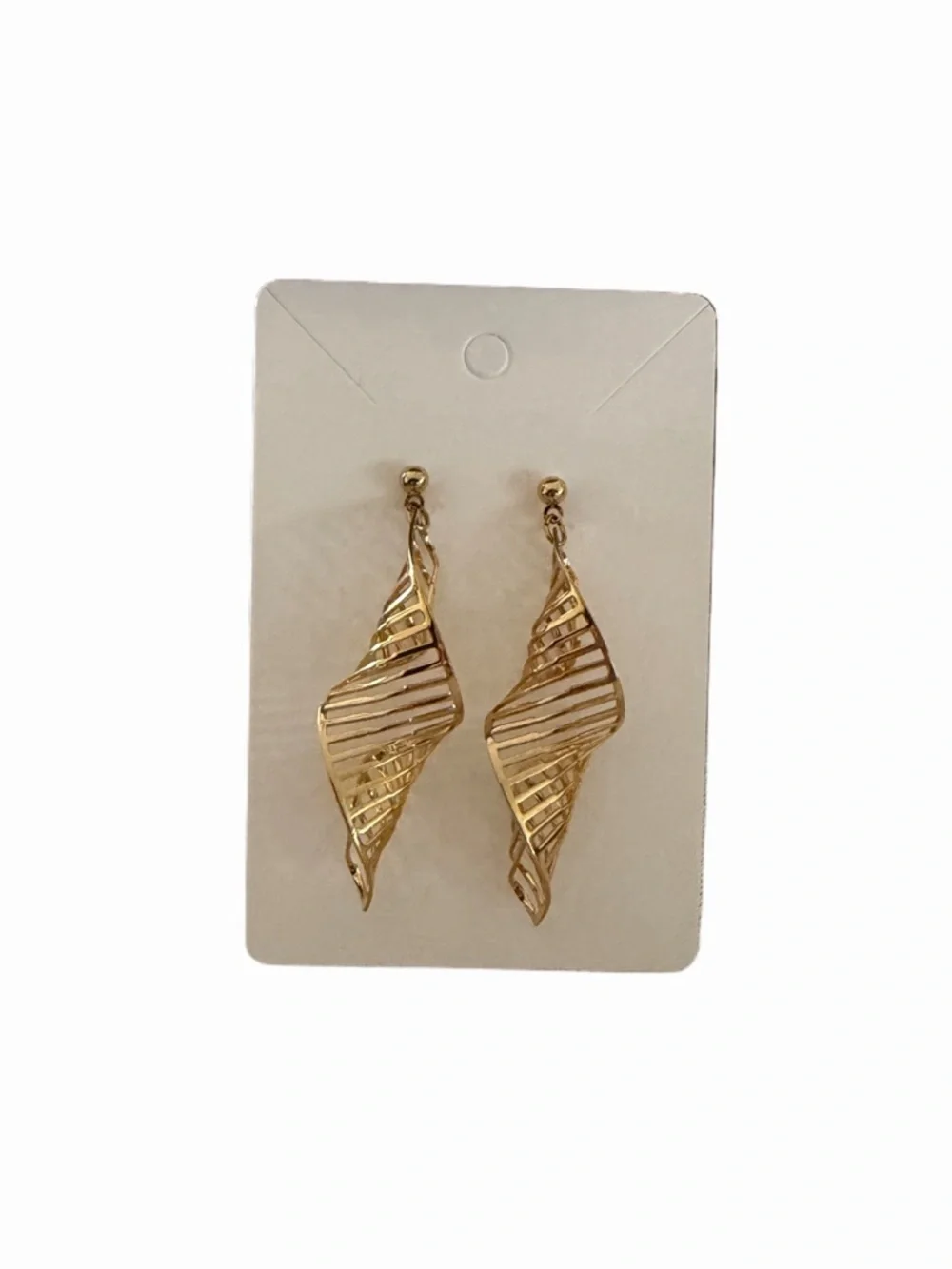 Elegant Gold Spiral Drop Earrings – Lightweight & Stylish